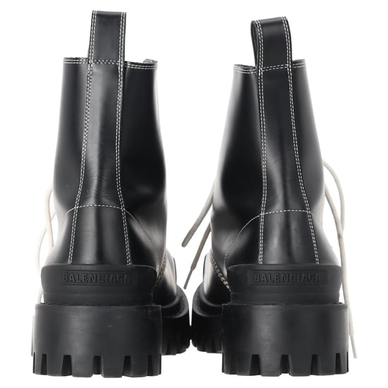 Balenciaga Stivaletti Strike Schnürstiefel aus schwarzem Leder - Image 3