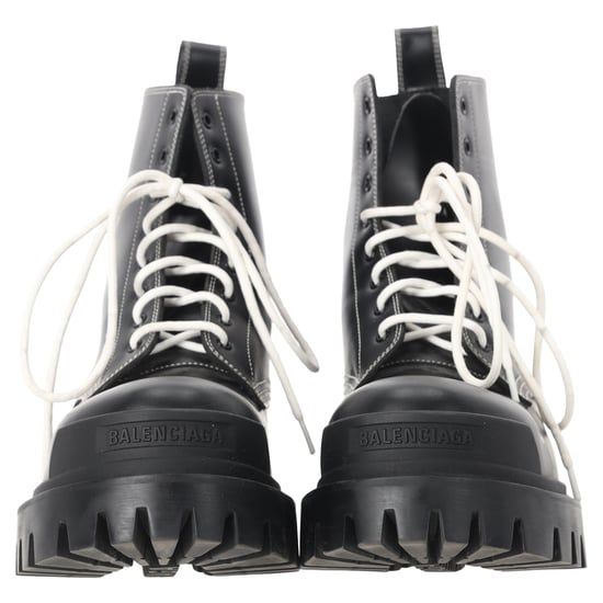 Balenciaga Stivaletti Strike Schnürstiefel aus schwarzem Leder - Image 4