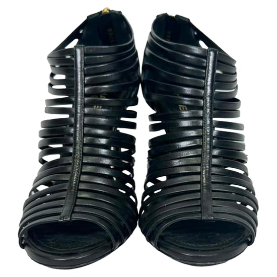 Chanel CC Geflochtene Sandaletten aus schwarzem Leder - Image 3