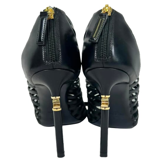 Chanel CC Geflochtene Sandaletten aus schwarzem Leder - Image 4