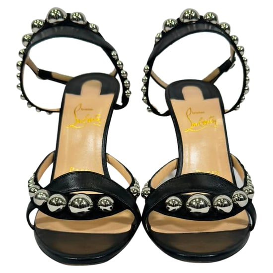Christian Louboutin Galeria Nieten Sandalen mit Absatz aus schwarzem Leder - Image 2
