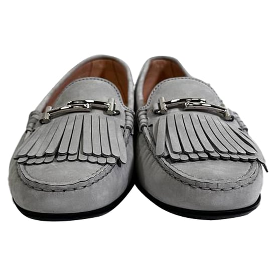 Tod's Fringed Slipper aus grauem Wildleder - Image 2