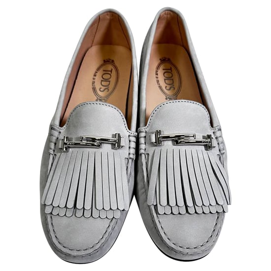 Tod's Fringed Slipper aus grauem Wildleder - Image 5