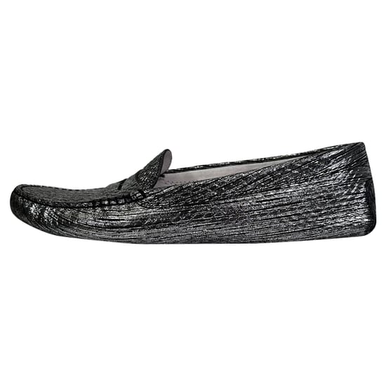 Tod's Mokassins mit Metallic-Details aus silbernem Leder - Image 4