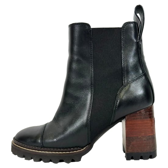 See by Chloé Mallory Lackierte Chelsea Boots aus schwarzem Leder - Image 4