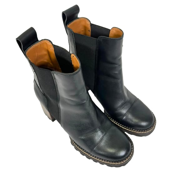 See by Chloé Mallory Lackierte Chelsea Boots aus schwarzem Leder - Image 5