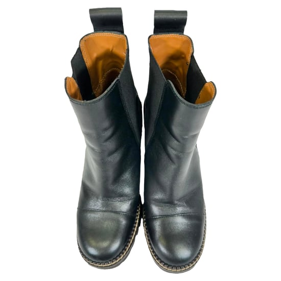 See by Chloé Mallory Lackierte Chelsea Boots aus schwarzem Leder - Image 6