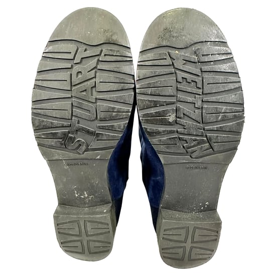 Stuart Weitzman kniehohe Stiefel aus dunkelblauem Wildleder - Image 6