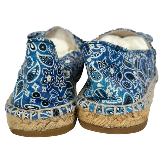 Charlotte Olympia Bandana Espadrilles flache Schuhe aus blauer Leinwand - Image 2