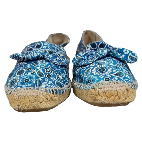 Charlotte Olympia Bandana Espadrilles flache Schuhe aus blauer Leinwand - Image 3