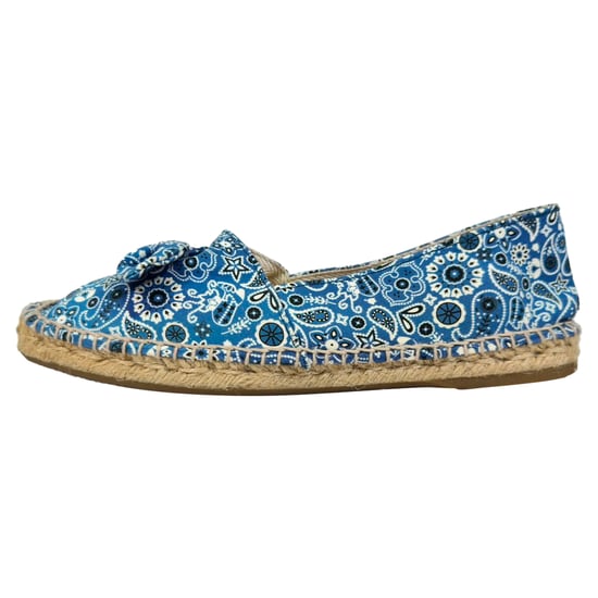 Charlotte Olympia Bandana Espadrilles flache Schuhe aus blauer Leinwand - Image 5