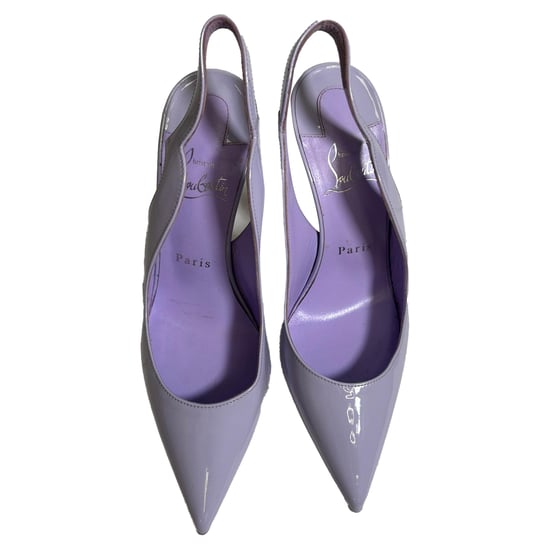 Christian Louboutin Hot Chick 100 Slingback-Pumps aus lila Lackleder - Image 2