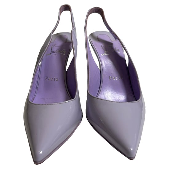Christian Louboutin Hot Chick 100 Slingback-Pumps aus lila Lackleder - Image 3