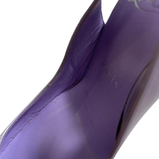 Christian Louboutin Hot Chick 100 Slingback-Pumps aus lila Lackleder - Image 6