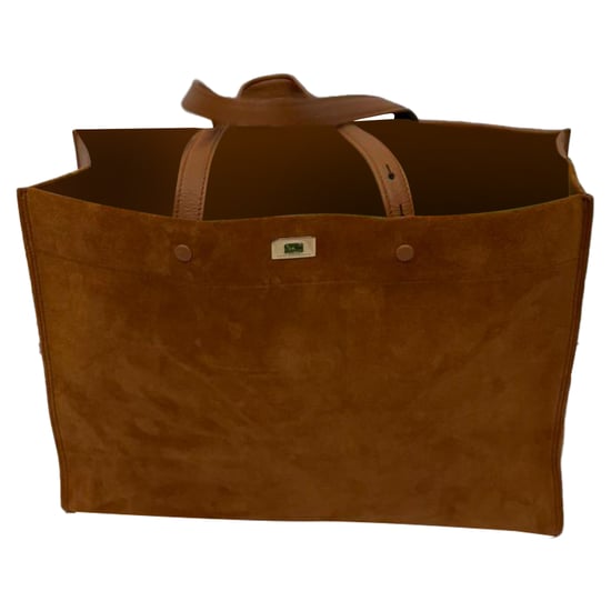 Anya Hindmarch Große Mortimer Tragetasche aus braunem Wildleder - Image 1