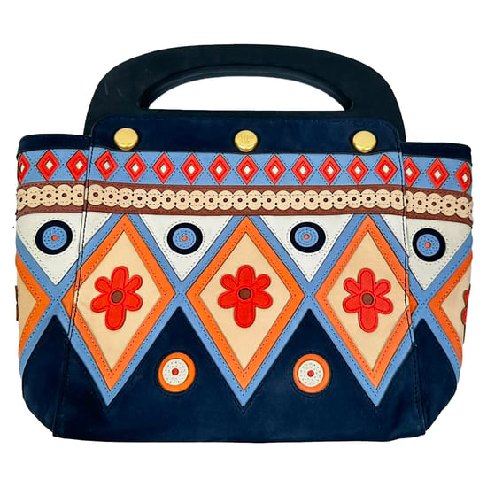 Tory Burch 2017 Appliqué Bermuda Tasche aus navyblauem Wildleder - Image 5