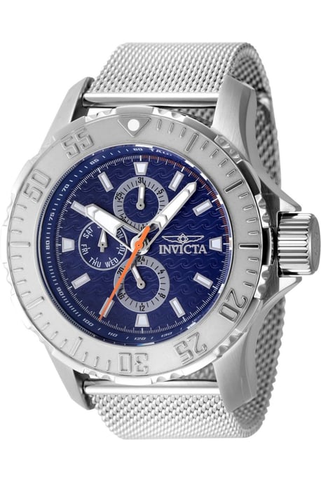 Invicta Vintage 48011 Herrenuhr - Quarzwerk - Edelstahl mit blauem Zifferblatt - 49 mm - Image 1