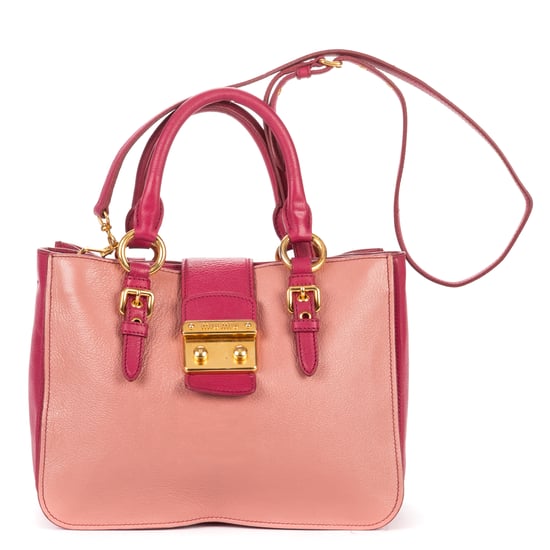Two color Pushlock Tote Schultertasche - Image 1