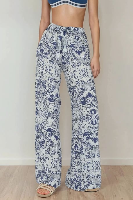 Bedruckte Weite Beinen Hose mit Kordelzug - Image 2