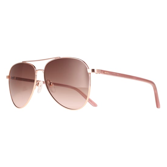 Calvin Klein CK21306S 780 glänzende Sonnenbrille mit braunem Farbverlauf in Roségold - Image 2