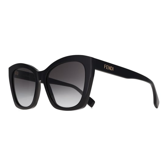 Fendi FE40151I Lettering 01B glänzende schwarze rauchgraue Sonnenbrille mit Farbverlauf - Image 2