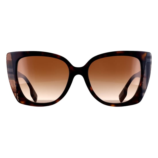 Burberry BE4393 Meryl 405313 Sonnenbrille in Dunkel-Havana mit Karomuster und braunem Farbverlauf - Image 1
