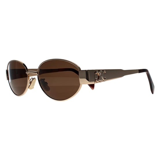 Celine CL40235U Metall Triomphe 28E glänzend gelb gold braun silber Spiegel Sonnenbrille - Image 2