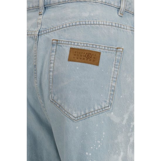 MM6 Blaue Baumwoll-Jeans im geraden Schnitt - Image 3