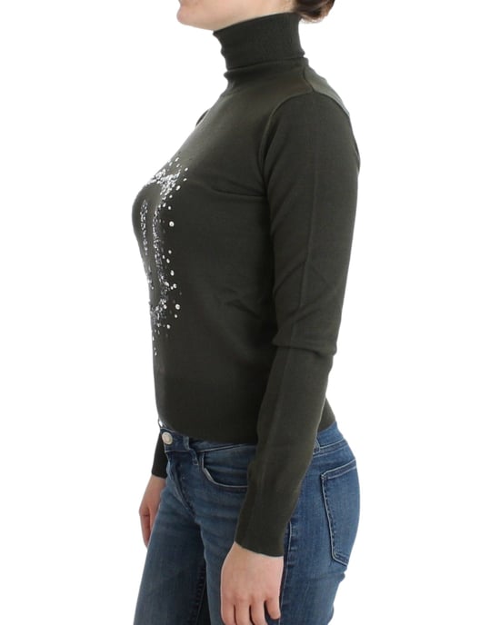 John Galliano Grüner Wollpullover mit Rollkragen - Image 2