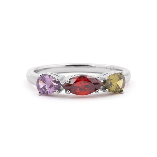 Luxenter-Ring aus Metalllegierung und mehrfarbigem Zirkonium, verarbeitet mit Rhodium - Prazma - Image 6