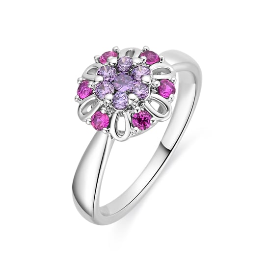 Luxenter-Ring aus Metalllegierung und mehrfarbigem Zirkonia in Rhodium - Goryah - Image 1