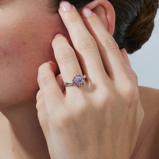 Luxenter-Ring aus Metalllegierung und mehrfarbigem Zirkonia in Rhodium - Goryah - Image 4
