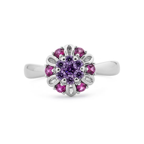 Luxenter-Ring aus Metalllegierung und mehrfarbigem Zirkonia in Rhodium - Goryah - Image 6
