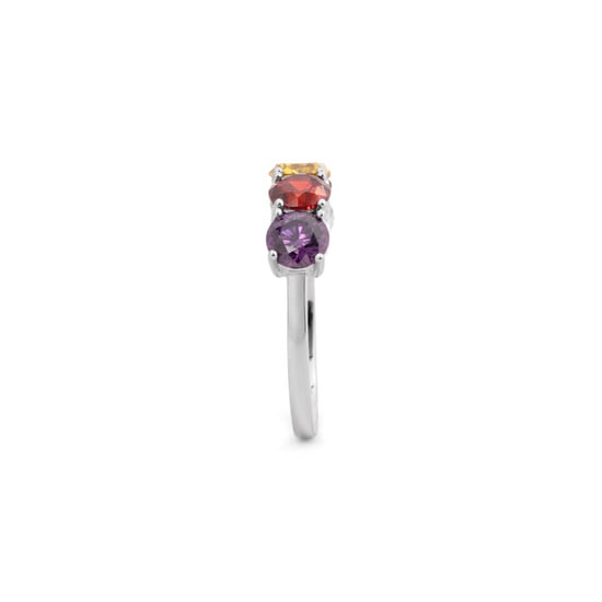 Luxenter-Ring aus Metalllegierung und mehrfarbigem Zirkonia mit Rhodium - Mund - Image 3
