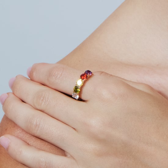 Luxenter-Ring aus Metalllegierung und mehrfarbigem Zirkonia mit Rhodium - Mund - Image 4