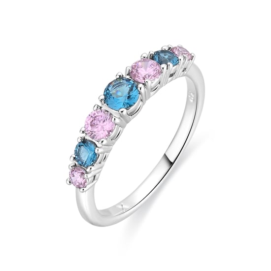 Luxenter-Ring aus Metalllegierung und mehrfarbigem Zirkonia mit Rhodium - Zebe - Image 1