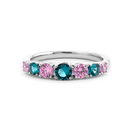 Luxenter-Ring aus Metalllegierung und mehrfarbigem Zirkonia mit Rhodium - Zebe - Image 6