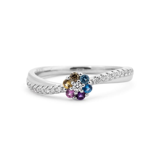 Luxenter-Ring aus Metalllegierung und mehrfarbiger Zirkonia-Rhodium-Finish – Zetrana - Image 6