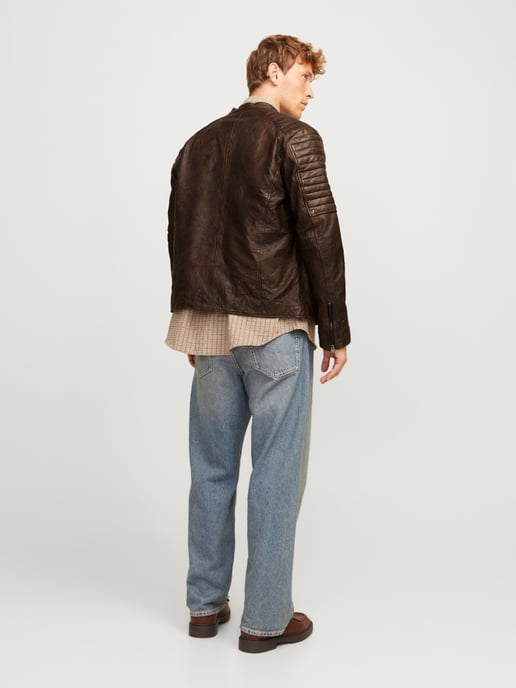 Jack & Jones Richard Leather Jacket Braun - Image 3