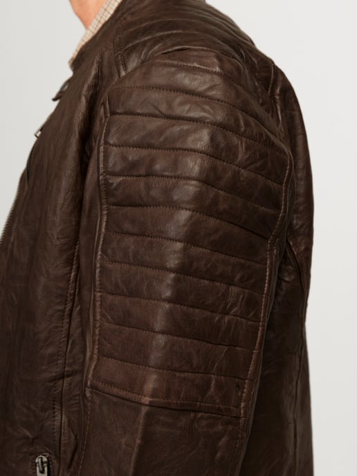 Jack & Jones Richard Leather Jacket Braun - Image 6
