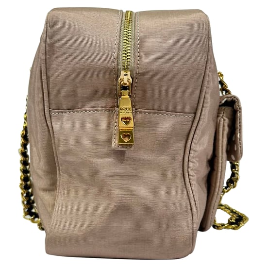 Ich liebe die Moschino Schultertasche mit Kette aus rosa Baumwolle - Image 2