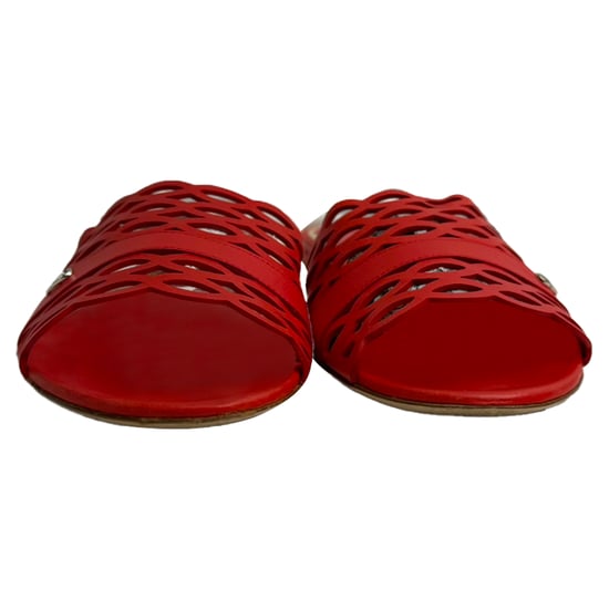 Dior Tattoo Lasercut Slide Sandalen aus rotem Leder - Image 2