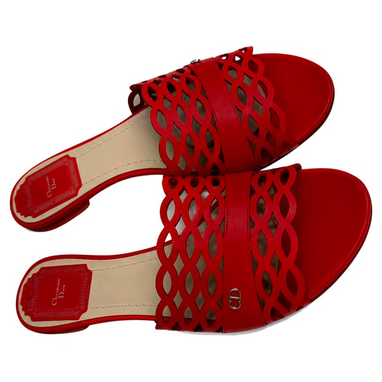 Dior Tattoo Lasercut Slide Sandalen aus rotem Leder - Image 6