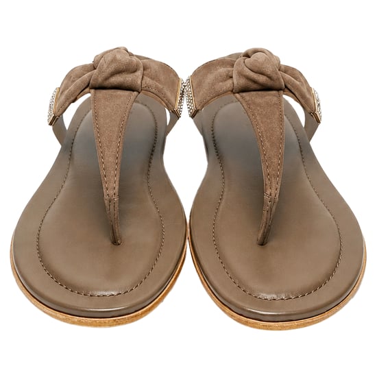 Tod's Zehentrenner-Sandalen mit Schleifenakzent in braunem Wildleder - Image 3