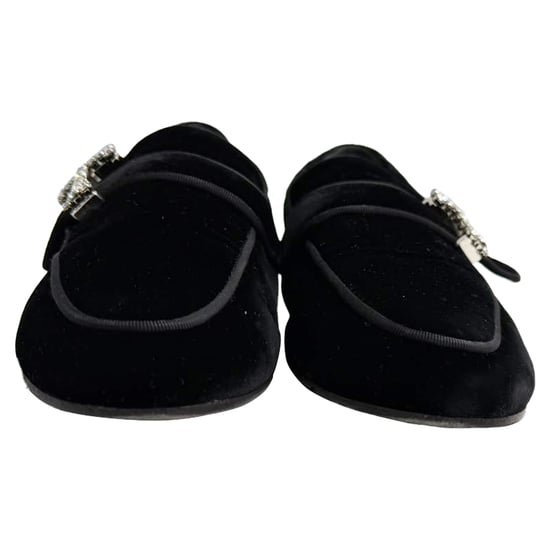 Tod's Loafer mit Kristallverzierungen in schwarzem Samt - Image 2