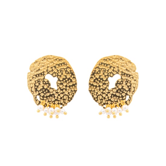 Luxenter Ohrringe in 18 Karat Gelbgold und weißer Perle – Kuwe - Image 1
