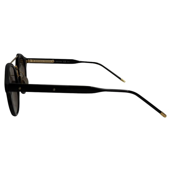 Runde getönte Sonnenbrille von Bottega Veneta aus schwarzem Acetat - Image 2