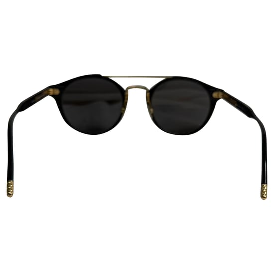 Runde getönte Sonnenbrille von Bottega Veneta aus schwarzem Acetat - Image 3