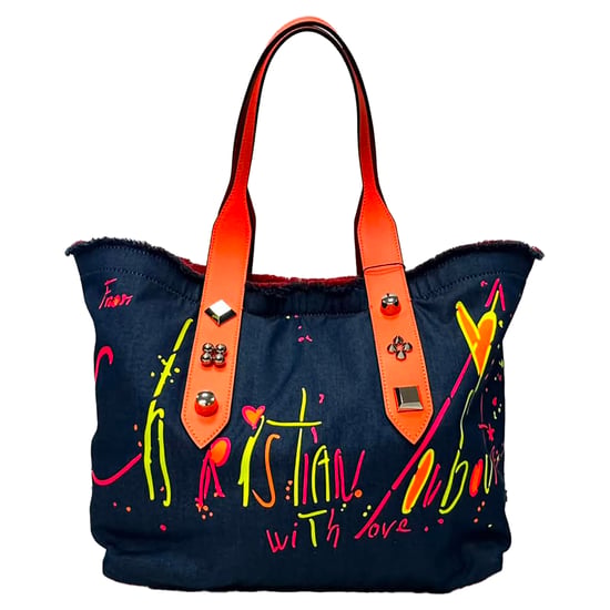 Christian Louboutin Frangibus Tote Bag aus marineblauem Denim - Image 1