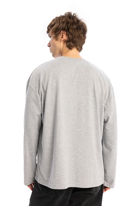 Komfort Fit Langarm T-Shirt mit Rundhalsausschnitt aus Baumwolle - Image 3